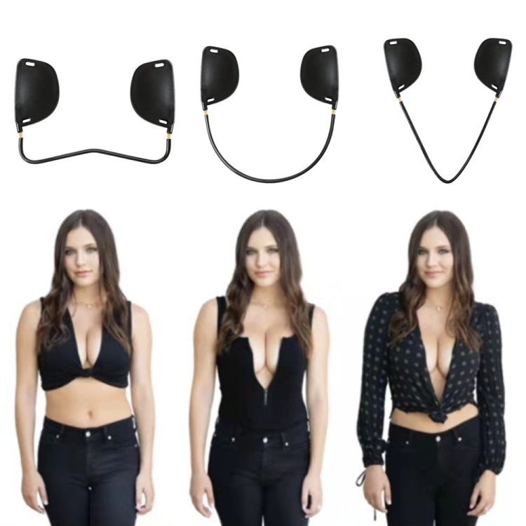 XD00001 Molding Silicone Nipple Sticker Frontless Bra Adjustable Anti-sag Push-up Bra Kit(V-type Black) - free shipping - PMC TechLife - Order now!