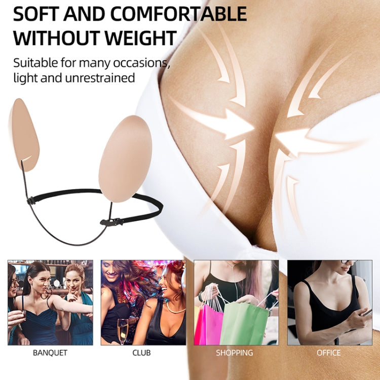 XD00001 Molding Silicone Nipple Sticker Frontless Bra Adjustable Anti-sag Push-up Bra Kit(V-type Black) - free shipping - PMC TechLife - Order now!