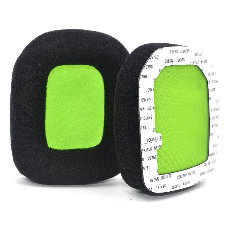 For Logitech Astro A20 2pcs Fleece Memory Foam Headphone Covers Earmuffs(Black Green Net) - Earmuff & Pad by PMC TechLife | Online Shopping South Africa | PMC TechLife