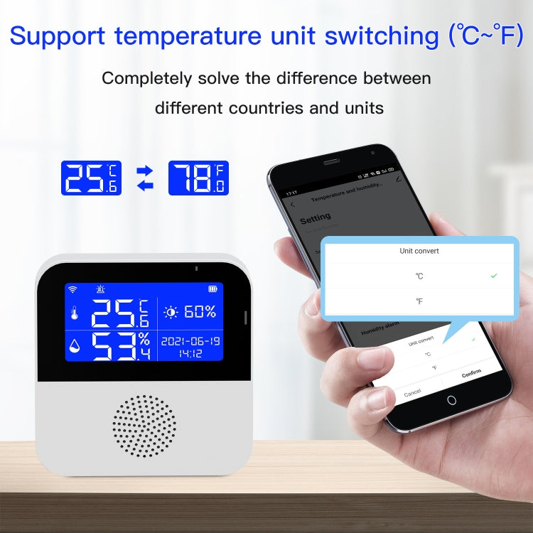 Tuya WIFI Temperature And Humidity Sensor With 2.9inch LCD Display,Spec: With Sensing Line - Home Automation Modules by PMC TechLife | Online Shopping South Africa | PMC TechLife
