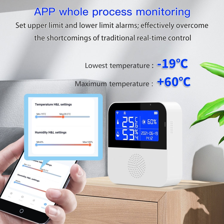 Tuya WIFI Temperature And Humidity Sensor With 2.9inch LCD Display,Spec: With Sensing Line - Home Automation Modules by PMC TechLife | Online Shopping South Africa | PMC TechLife