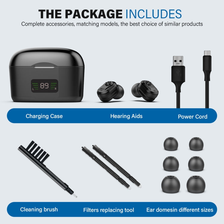 Z-127D In-ear Sound Amplifier Digital Display Hearing Aid Earphone(black) - Hearing Aids by PMC TechLife | Online Shopping South Africa | PMC TechLife | Buy Now Pay Later Mobicred