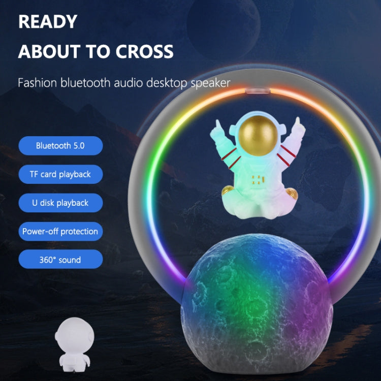 Y-598 Suspended Astronaut Bluetooth Speaker RGB Light Subwoofer Ornament,Spec: 598A Silver - Desktop Speaker by PMC TechLife | Online Shopping South Africa | PMC TechLife