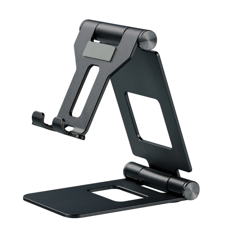 Z10A   Aluminum Alloy Double Folding Mobile Phone Holder Desktop Tablet Lazy Holder(Black) - Desktop Holder by PMC TechLife | Online Shopping South Africa | PMC TechLife