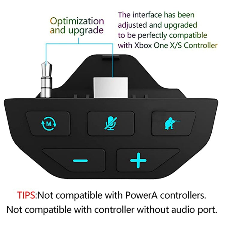 For Microsoft Xbox One S / X / Elite HS-XO193A Gamepad Sound Enhancer 3.5mm Converter Headphone Adapter(Black) - Adapter & Cable by PMC TechLife | Online Shopping South Africa | PMC TechLife
