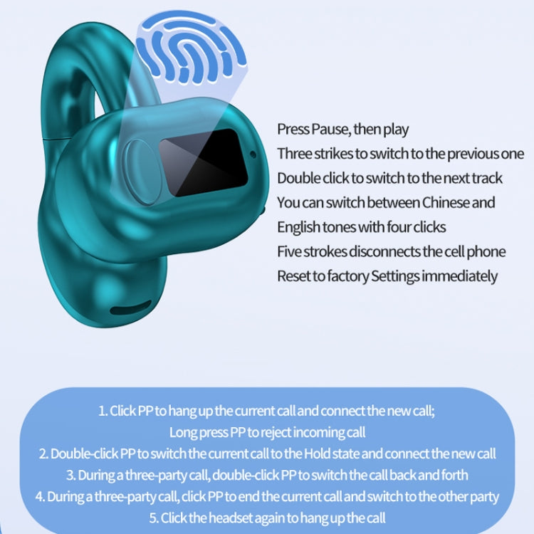 M10 IPX5 Waterproof Ear Clip Bluetooth Earphones, Style: Doble Skin Color - Bluetooth Earphone by PMC TechLife | Online Shopping South Africa | PMC TechLife