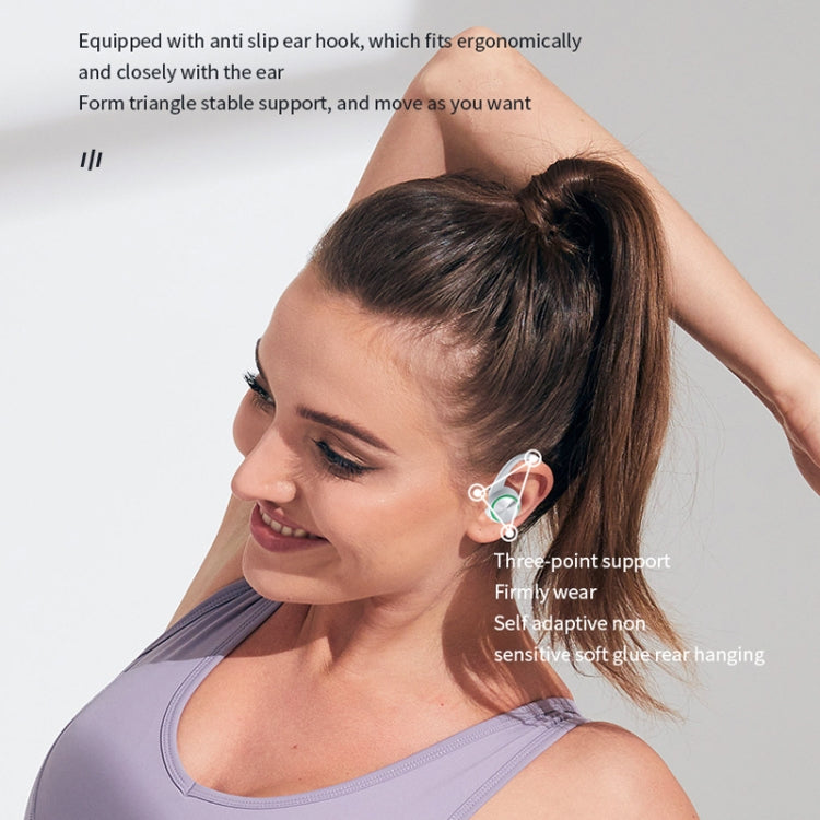 R201 With Charging Bin Hanging Ear Stereo Digital Display Bluetooth Earphones(Black) - Bluetooth Earphone by PMC TechLife | Online Shopping South Africa | PMC TechLife