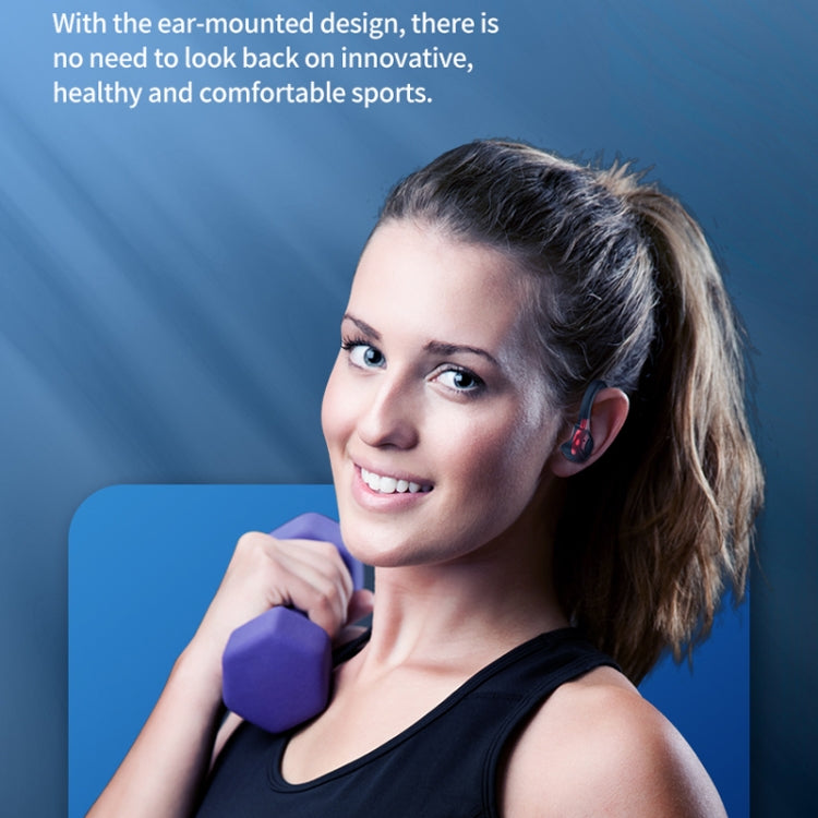 F8 Hanging Ear Stereo Wireless Bluetooth Earphones With Charging Bin(Blue Single Ear) - Bluetooth Earphone by PMC TechLife | Online Shopping South Africa | PMC TechLife