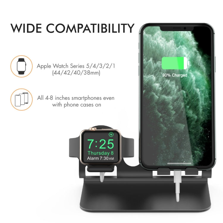 AhaStyle ST04 Aluminum Alloy Charging Base, For 4-8 inch Smart Phone&Apple Watch Series(Black) - Desktop Holder by AhaStyle | Online Shopping South Africa | PMC TechLife