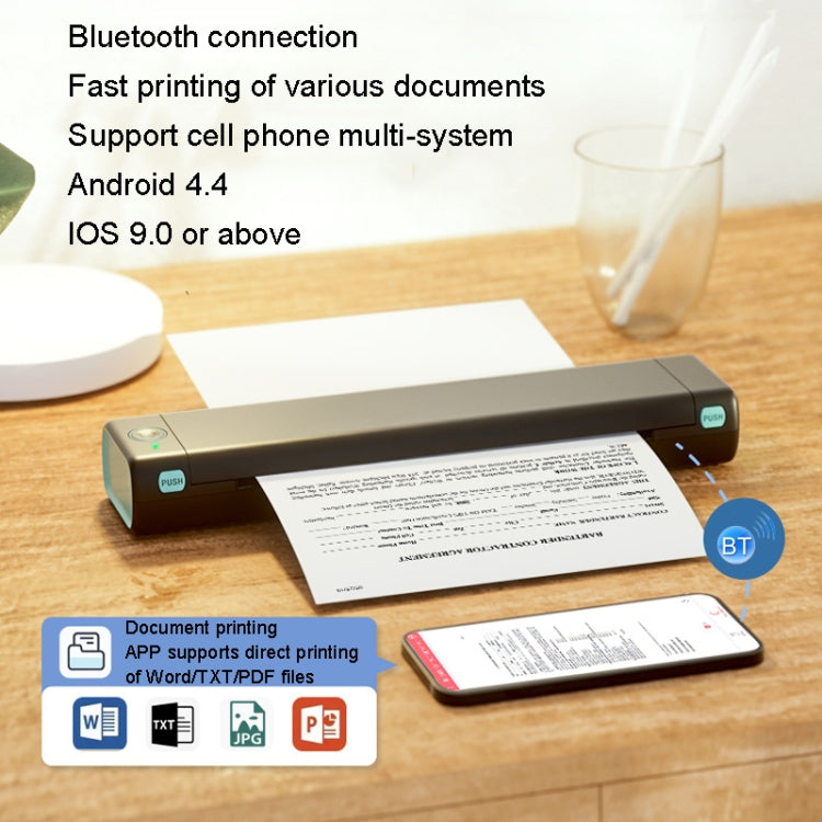 M08F Bluetooth Wireless Handheld Portable Thermal Printer(Green A4 Version) - Printer by PMC TechLife | Online Shopping South Africa | PMC TechLife