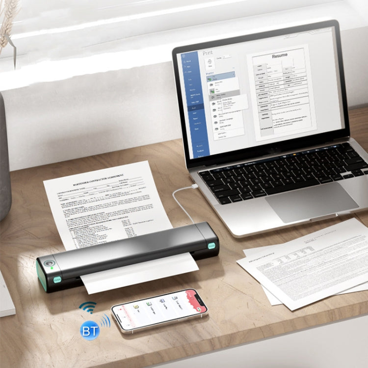 M08F Bluetooth Wireless Handheld Portable Thermal Printer(Black Green Tattoo Version) - Printer by PMC TechLife | Online Shopping South Africa | PMC TechLife
