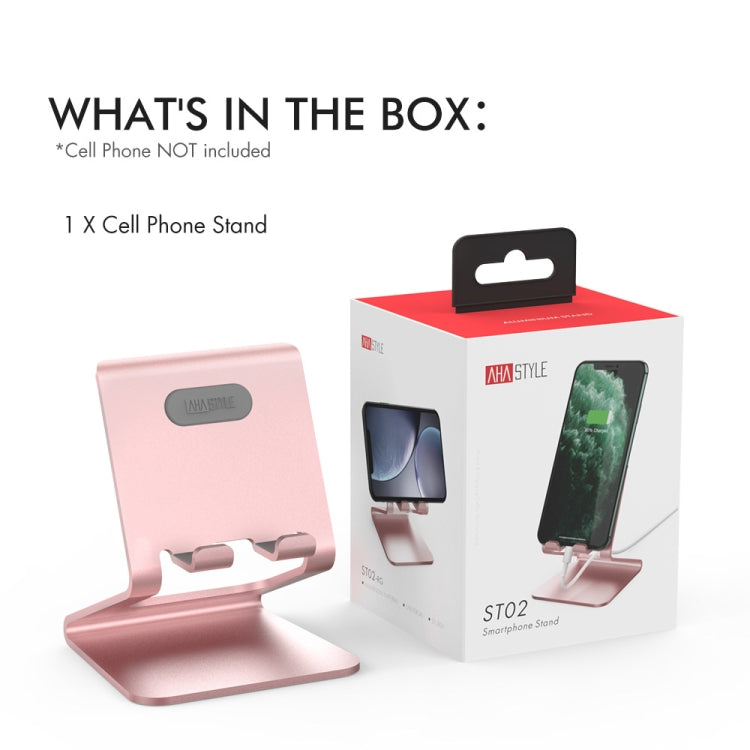 AhaStyle ST02 Mobile Phone Aluminum Alloy Fixed Bracket Storage Charging Base(Rose Gold) - Desktop Holder by AhaStyle | Online Shopping South Africa | PMC TechLife | Buy Now Pay Later Mobicred