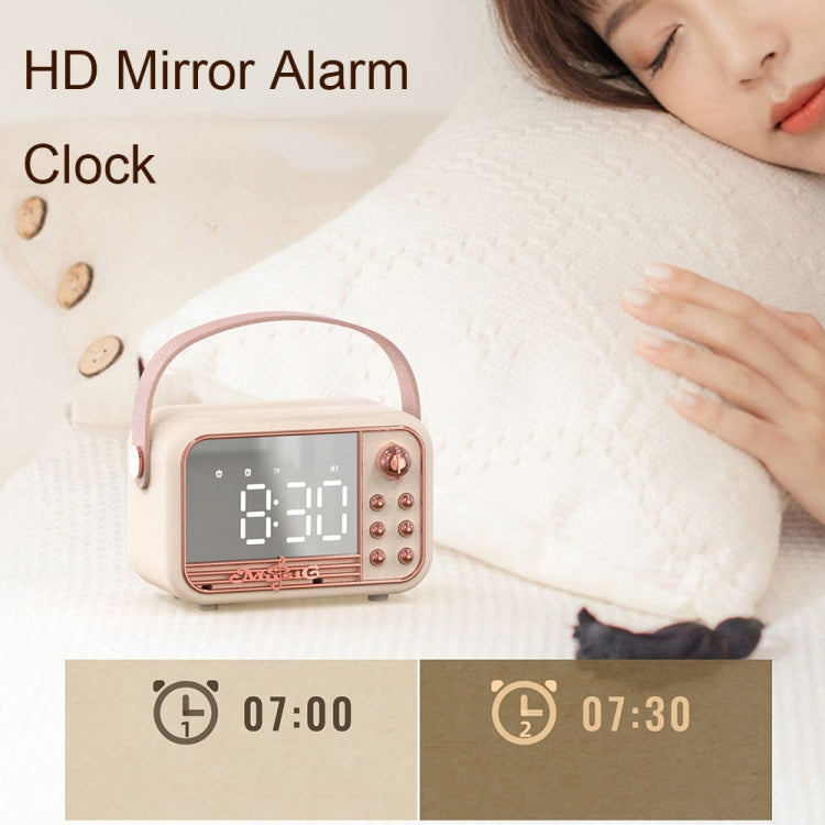 S11 Handheld Retro Alarm Clock Bluetooth Speaker Desktop Portable Clock(Pink) - Desktop Speaker by PMC TechLife | Online Shopping South Africa | PMC TechLife | Buy Now Pay Later Mobicred