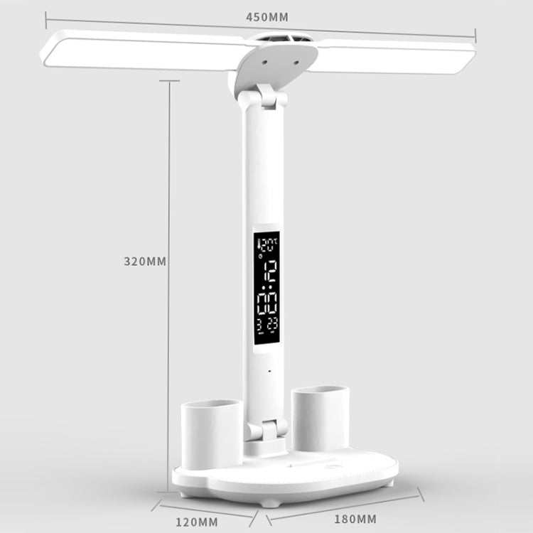 LED Intelligent Digital Display Foldable Desk Lamp, Style: Double Head Charging 3200mAh - Desk Lamps by PMC TechLife | Online Shopping South Africa | PMC TechLife | Buy Now Pay Later Mobicred