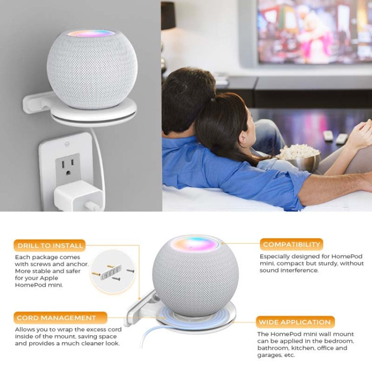 For Apple HomePod Mini AhaStyle PT149 Smart Speaker Stand(White) - Speaker Bracket by AhaStyle | Online Shopping South Africa | PMC TechLife