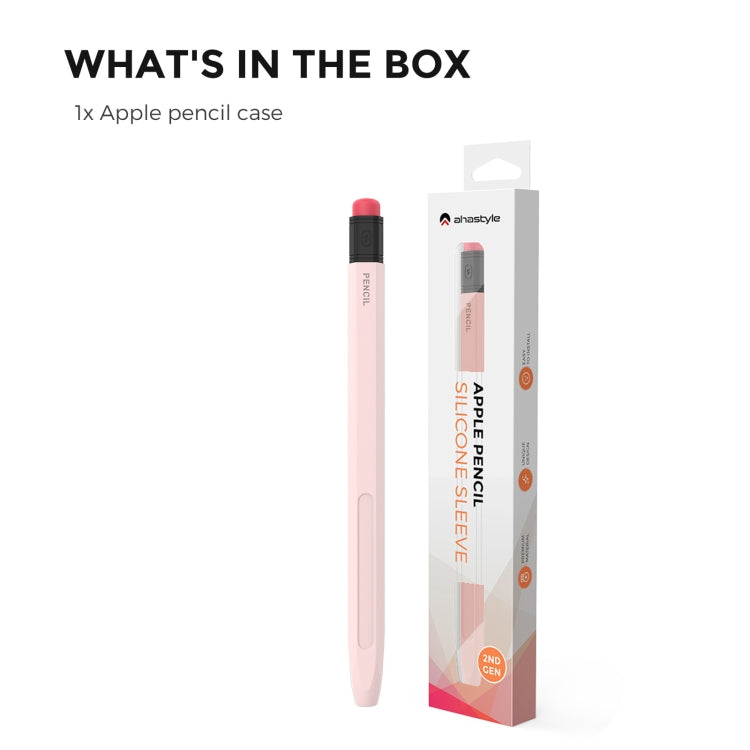 For Apple Pencil 2 AhaStyle PT180-2 Silicone Protective Case Anti-Slip And Anti-Drop Capacitive Pen Case(Pink) - free shipping - PMC TechLife - Order now!