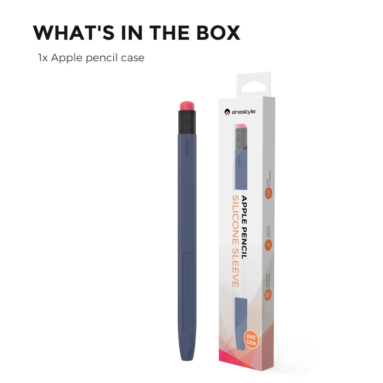 For Apple Pencil 2 AhaStyle PT180-2 Silicone Protective Case Anti-Slip And Anti-Drop Capacitive Pen Case(Midnight Blue) - free shipping - PMC TechLife - Order now!