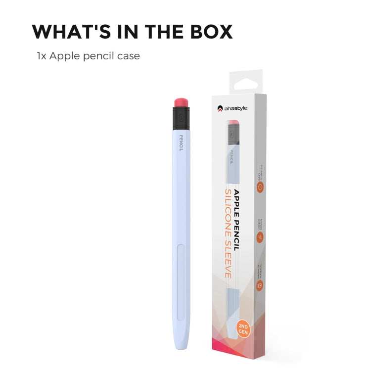 For Apple Pencil 1 AhaStyle PT180-2 Silicone Protective Case Anti-Slip And Anti-Drop Capacitive Pen Case(Sky Blue) - free shipping - PMC TechLife - Order now!