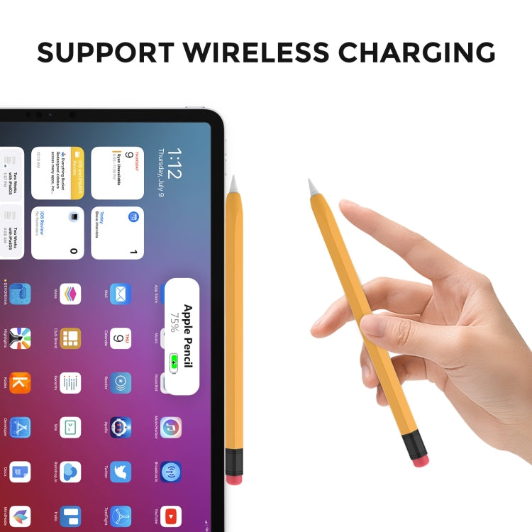 For Apple Pencil 1 AhaStyle PT180-2 Silicone Protective Case Anti-Slip And Anti-Drop Capacitive Pen Case(Yellow) - free shipping - PMC TechLife - Order now!