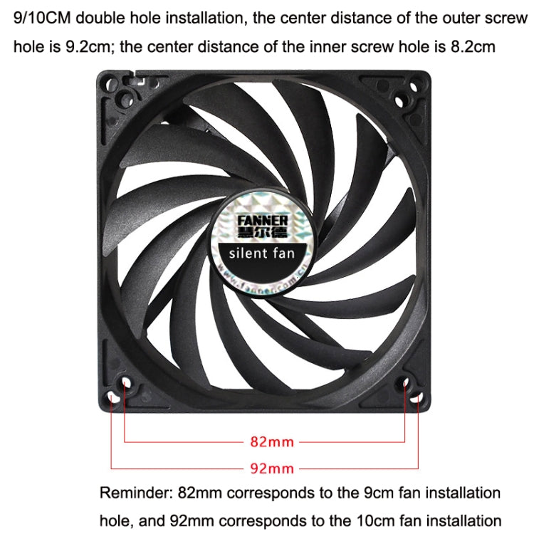 FANNER Ice Soul F10015 Desktop Computer Radiator PWM Intelligent Speed Regulation Ultra-thin Chassis Fan(Black) - Fan Cooling by FANNER | Online Shopping South Africa | PMC TechLife | Buy Now Pay Later Mobicred