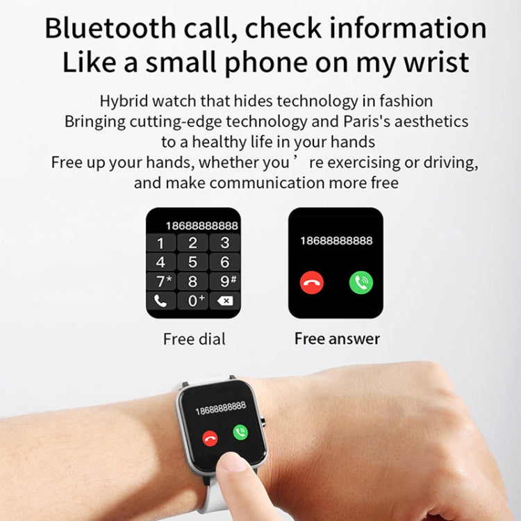 H10 1.69 inch Screen Bluetooth Call Smart Watch, Support Heart Rate/Blood Pressure/Sleep Monitoring, Color: Grey - free shipping - PMC TechLife - Order now!