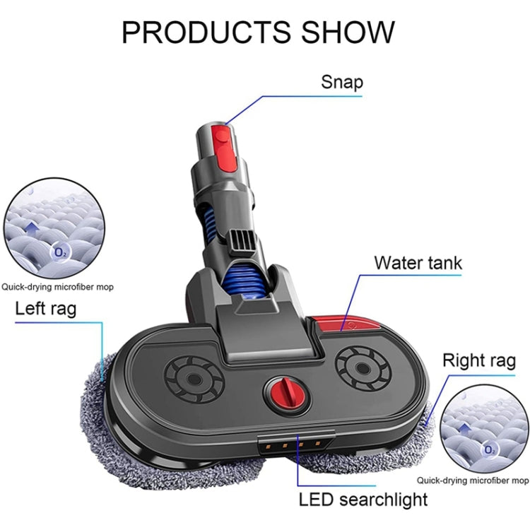 For Dyson V7 V8 V10 V11 Vacuum Cleaner Electric Mopping Head Integrated Water Tank With 6pcs Rag - free shipping - PMC TechLife - Order now!