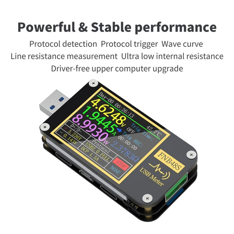 FNIRSI FNB48S USB Voltage Ammeter Multifunctional Fast Charge Tester, Specification: Bluetooth - free shipping - PMC TechLife - Order now!