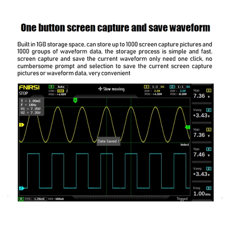 FNIRSI 1014D +P4100 Probe 2 in 1 Dual-channel 100M Bandwidth Digital Oscilloscope 1GS Sampling Signal Generator, US Plug - free shipping - PMC TechLife - Order now!