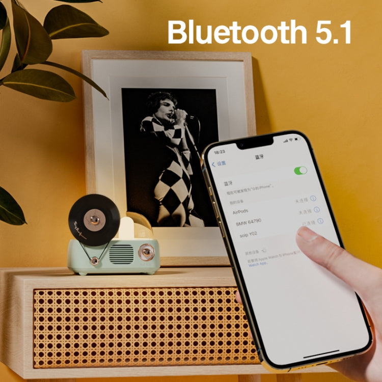 Y02 Retro Vinyl Record Player Wireless Bluetooth Speaker Ambient Light Aromatherapy Bluetooth Audio(Blue) - Desktop Speaker by PMC TechLife | Online Shopping South Africa | PMC TechLife