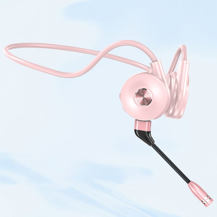 M1 Stereo Sound Running Sports Bone Conduction Bluetooth Earphones With Microphone(Pink) - Neck-mounted Earphone by PMC TechLife | Online Shopping South Africa | PMC TechLife