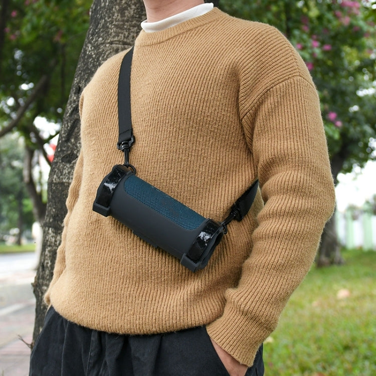 For JBL Flip 6 Speaker Bag Travel Carrying Silicone Case With Shoulder Strap(Blue) - Protective Case by PMC TechLife | Online Shopping South Africa | PMC TechLife