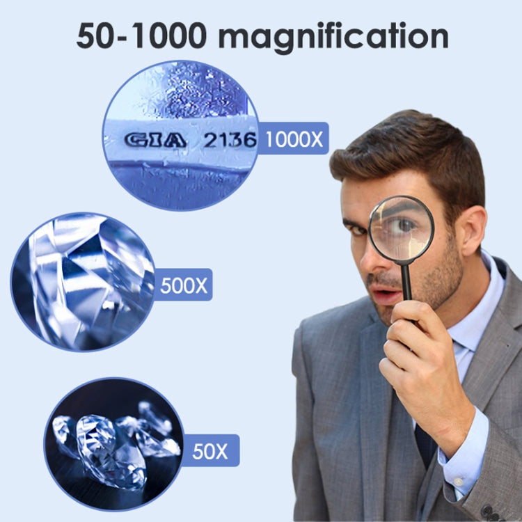 HJ1000 50-1000X 3000mAh Diamond Waist Code Microscope GIA Jewelry Waist Code Instrument - free shipping - PMC TechLife - Order now!
