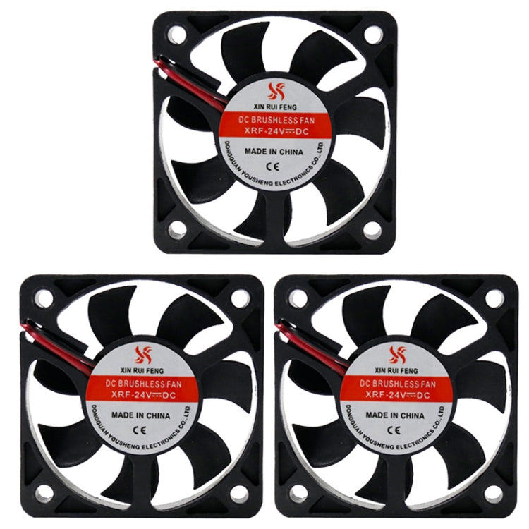 3pcs XIN RUI FENG 12V Ball Bearing 5cm Silent DC Cooling Fan - free shipping - PMC TechLife - Order now!