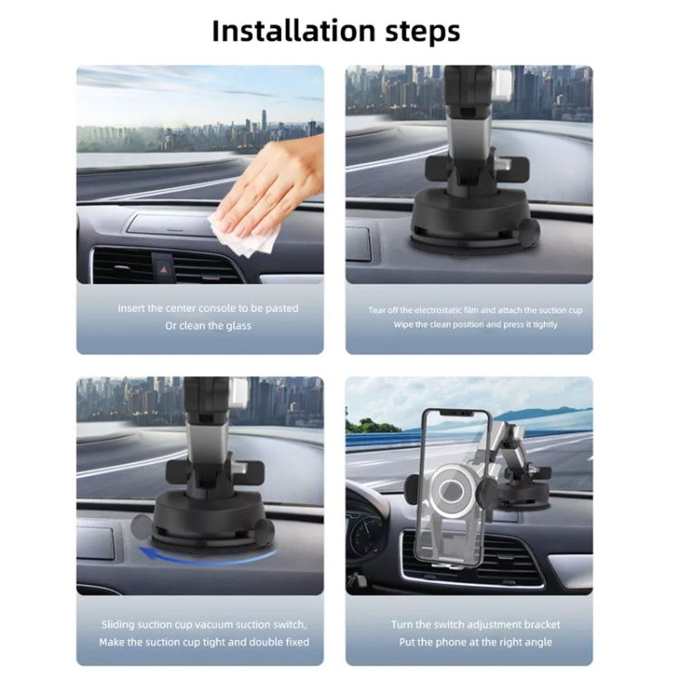 ZJ137 Suction Cup Car Phone Holder 2 In 1 Number Plate Phone Stand Truck Phone Mount(Black) - Car Holders by PMC TechLife | Online Shopping South Africa | PMC TechLife