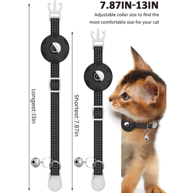 For AirTag Tracker Silicone Case Reflective Pet Cat Collar With Bell(Black) - free shipping - PMC TechLife - Order now!