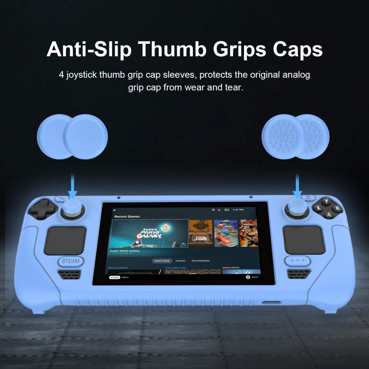 For Steam Deck Game Controller Soft Silicone Protective Cover Case With 4pcs Key Cap(Luminous Blue) - Accessories by PMC TechLife | Online Shopping South Africa | PMC TechLife