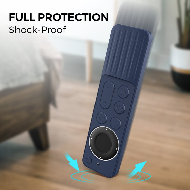 For Apple TV Siri Remote 2/3 AhaStyle PT166 Remote Controller Silicone Protective Case Striped Non-Slip Anti-Drop Cover(Midnight Blue) - free shipping - PMC TechLife - Order now!