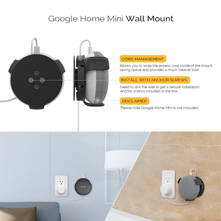 For Amazon Echo Dot 3 AhaStyle PT62 Wall Bracket Smart Speaker Bracket White - free shipping - PMC TechLife - Order now!