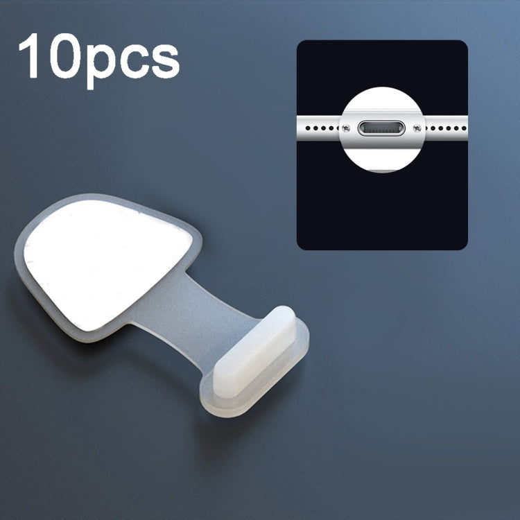 10pcs 8 Pin Mobile Phone Charging Port Silicone Anti-Dust Plug Back-adhesive Loss-proof Cover(Transparent) - Anti-dust & Ear Caps by PMC TechLife | Online Shopping South Africa | PMC TechLife