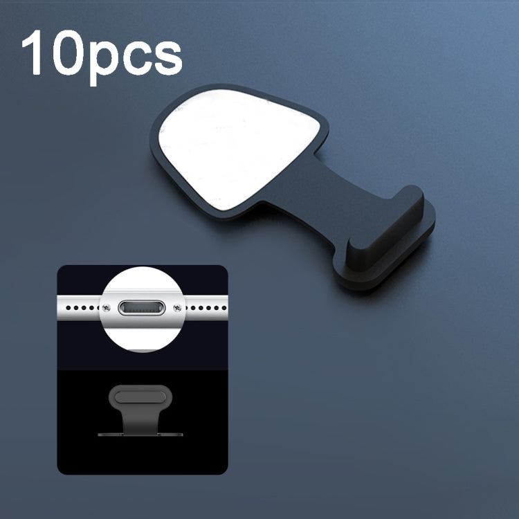 10pcs 8 Pin  Mobile Phone Charging Port Silicone Anti-Dust Plug Back-adhesive Loss-proof Cover(Black) - Anti-dust & Ear Caps by PMC TechLife | Online Shopping South Africa | PMC TechLife