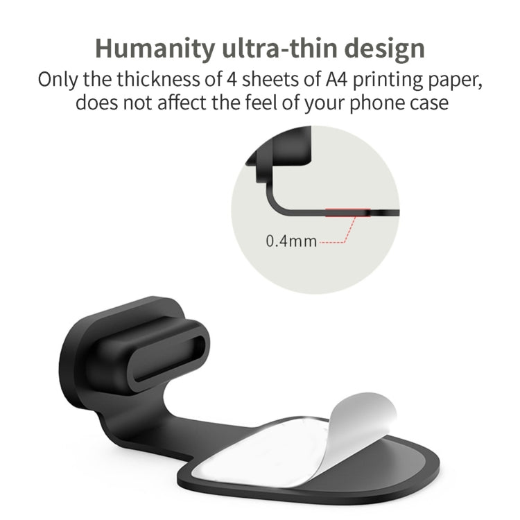 10pcs USB-C/Type-C  Mobile Phone Charging Port Silicone Anti-Dust Plug Back-adhesive Loss-proof Cover(Black) - Anti-dust & Ear Caps by PMC TechLife | Online Shopping South Africa | PMC TechLife