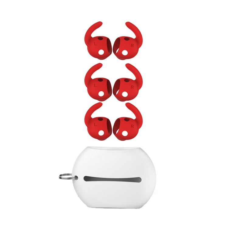 For Beats Studio Buds AhaStyle PT172 Earphone Silicone Ear Caps, Style: Earcap x 3+Case (Red) - Anti-dust & Ear Caps by AhaStyle | Online Shopping South Africa | PMC TechLife