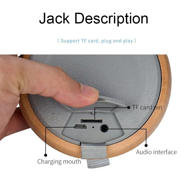 BT810 Small Outdoor Portable Wooden Bluetooth Speaker Support TF Card & 3.5mm AUX(Black) - Mini Speaker by PMC TechLife | Online Shopping South Africa | PMC TechLife