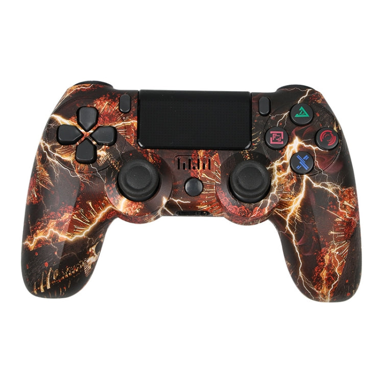 For PS4 Wireless Bluetooth Game Controller With Light Strip Dual Vibration Game Handle(Fire Ghost) - Gamepads by PMC TechLife | Online Shopping South Africa | PMC TechLife