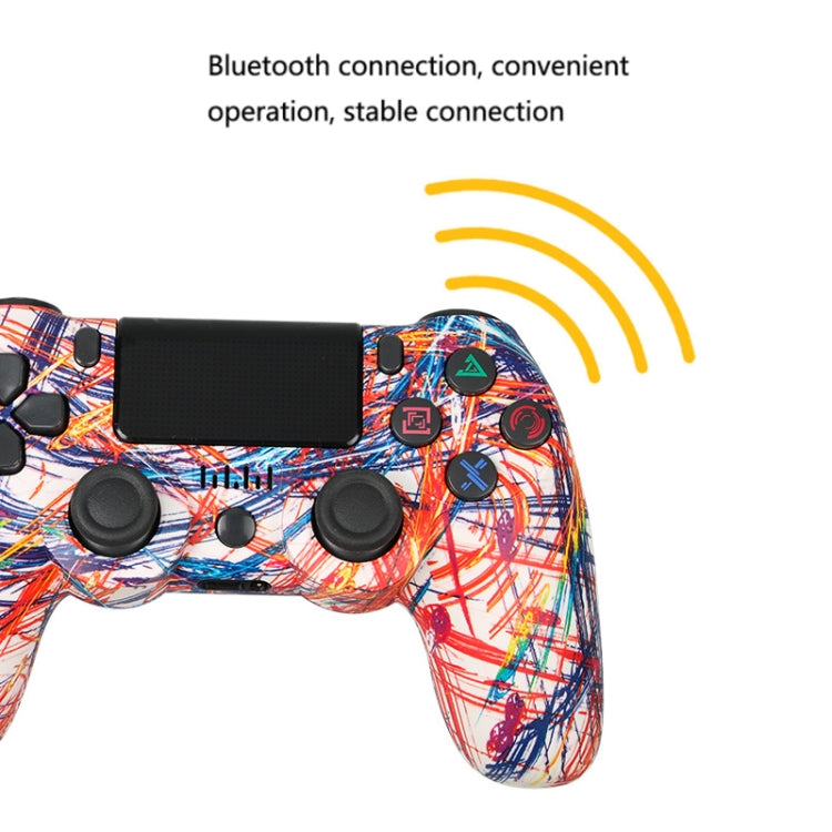 For PS4 Wireless Bluetooth Game Controller With Light Strip Dual Vibration Game Handle(Blue) - Gamepads by PMC TechLife | Online Shopping South Africa | PMC TechLife