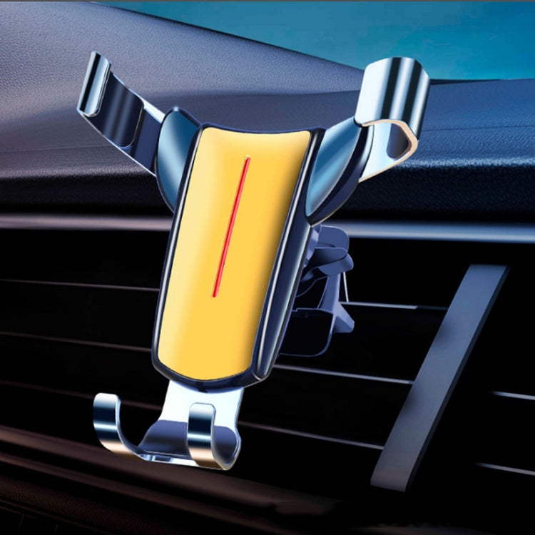 Air Outlet Triangular Gravity Sensor Car Mobile Phone Holder, Color: Golden One Word Clip - Car Holders by PMC TechLife | Online Shopping South Africa | PMC TechLife