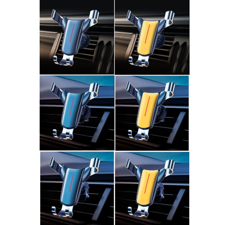 Air Outlet Triangular Gravity Sensor Car Mobile Phone Holder, Color: Golden One Word Clip - Car Holders by PMC TechLife | Online Shopping South Africa | PMC TechLife