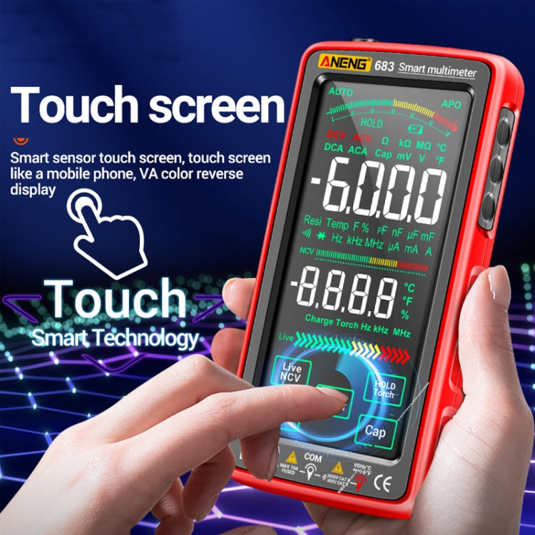 ANENG 683 Smart Touch Screen Automatic Range Rechargeable Multimeter(Black) - Digital Multimeter by ANENG | Online Shopping South Africa | PMC TechLife | Buy Now Pay Later Mobicred