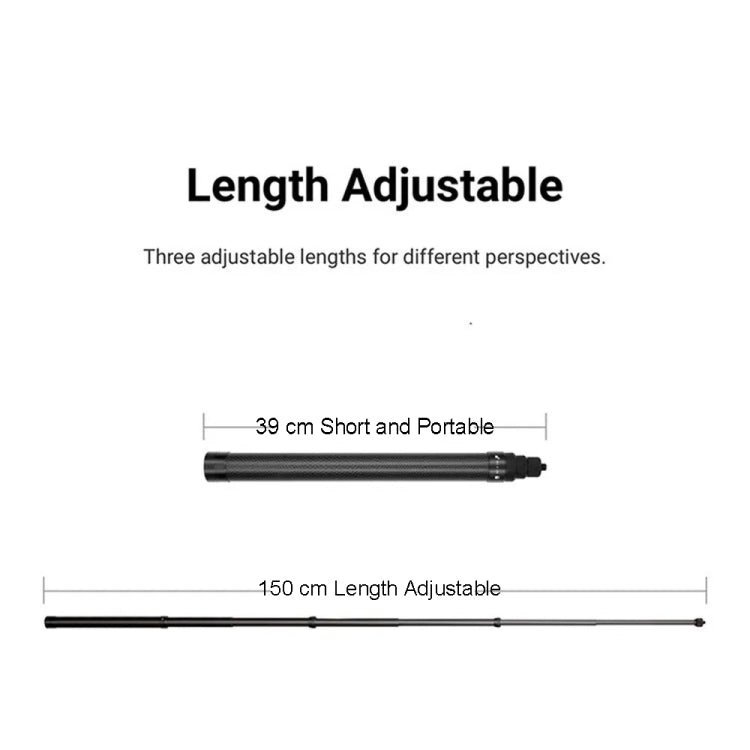 1.5m Carbon Fiber Extended Monopod Invisible Selfie Stick For Insta360  / DJI Action / GoPro / Xiao Yi Sports Camera - Extendable Pole by PMC TechLife | Online Shopping South Africa | PMC TechLife