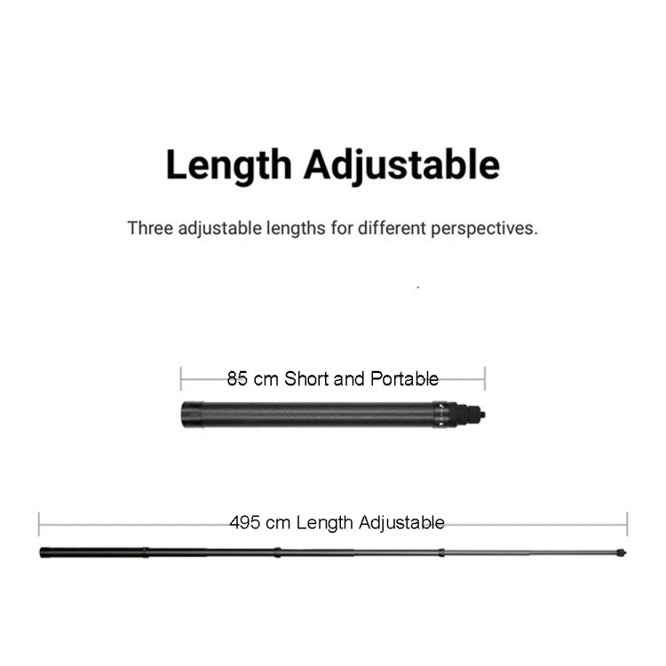 5m Carbon Fiber Extended Monopod Invisible Selfie Stick For Insta360  / DJI Action / GoPro / Xiao Yi Sports Camera - Extendable Pole by PMC TechLife | Online Shopping South Africa | PMC TechLife | Buy Now Pay Later Mobicred